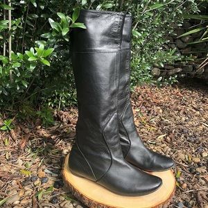 All Black “Elf” Knee High Leather Boots